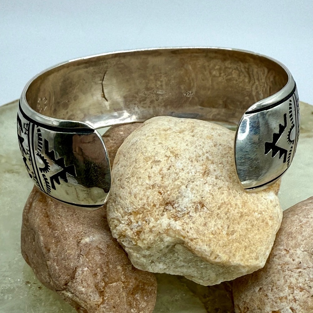Sterling Silver Horse Motif Cuff Bracelet - Silver - Picture 7 of 16